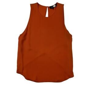 Theory Zabetha Classic Silk Back Wrap Top Blouse Orange Size S